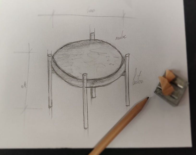 Croquis table basse Croquis table basse